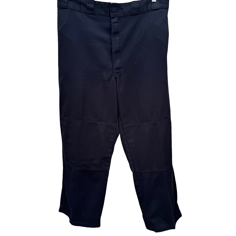 Dickies Mens Loose Fit Double Knee Work Pants Black Straight Leg Utility Trouser